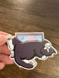 Tuxedo Cat on Laptop 3" sticker