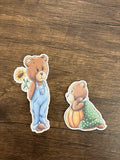 Fall Bears 3" stickers (2 pk)