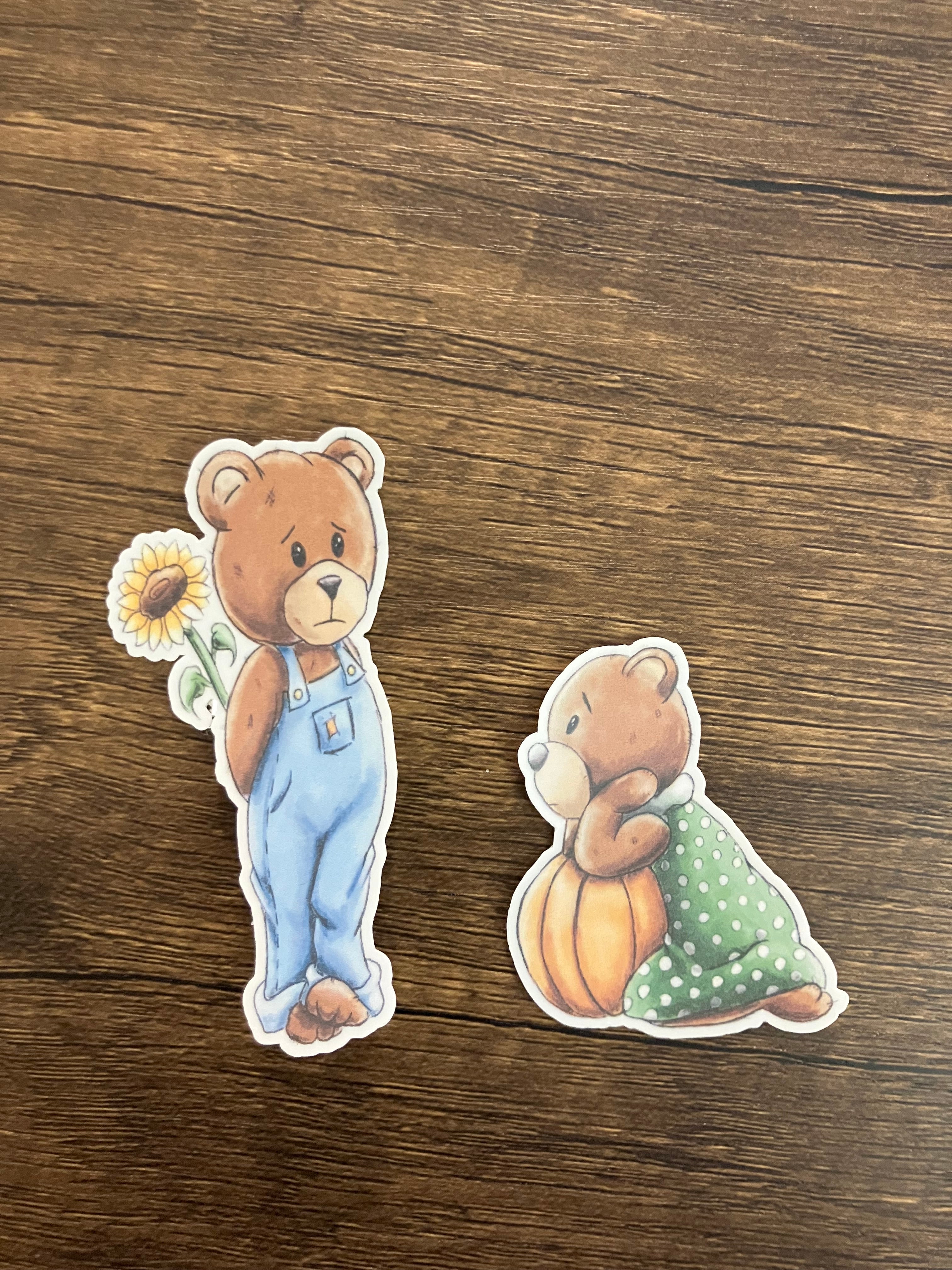 Fall Bears 3" stickers (2 pk)