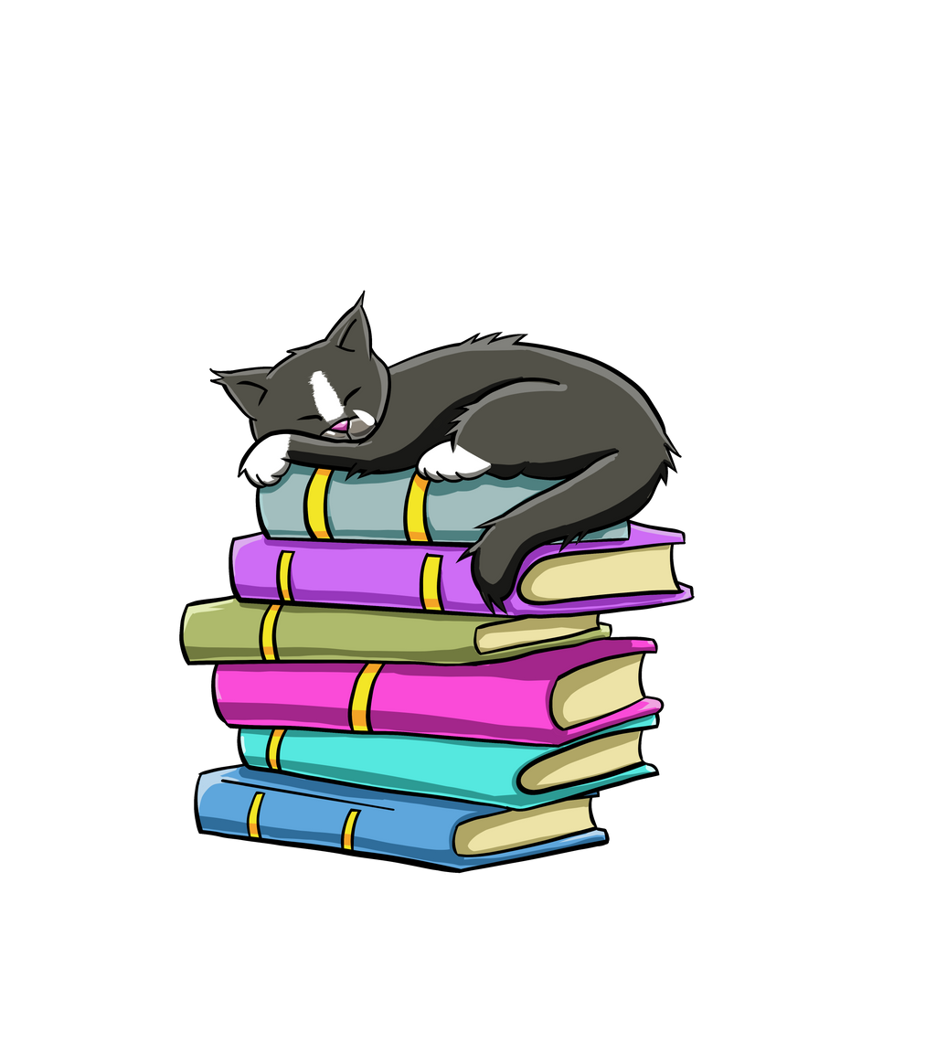 Tuxedo cat on Books 3" sticker