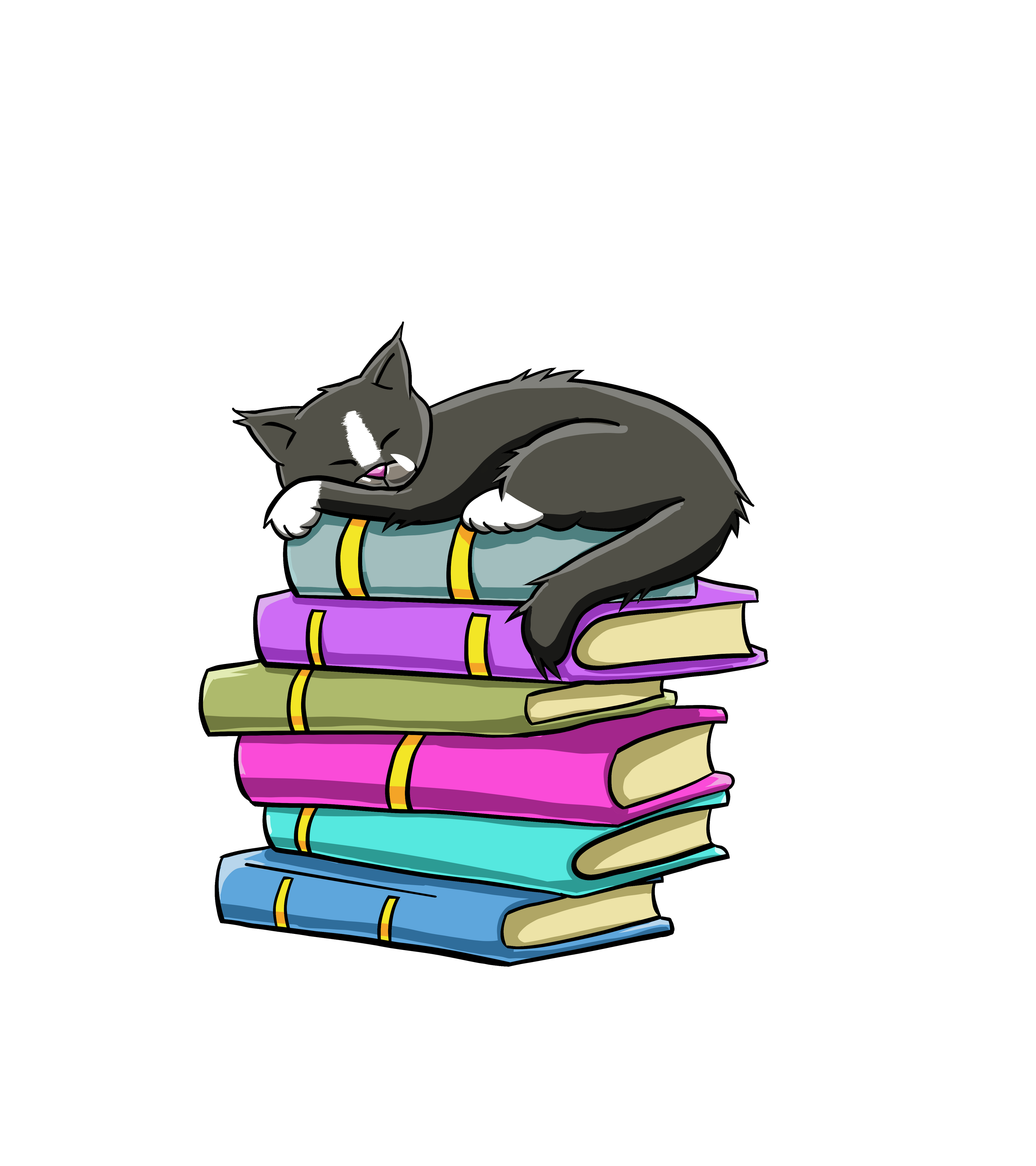 Tuxedo cat on Books 3" sticker