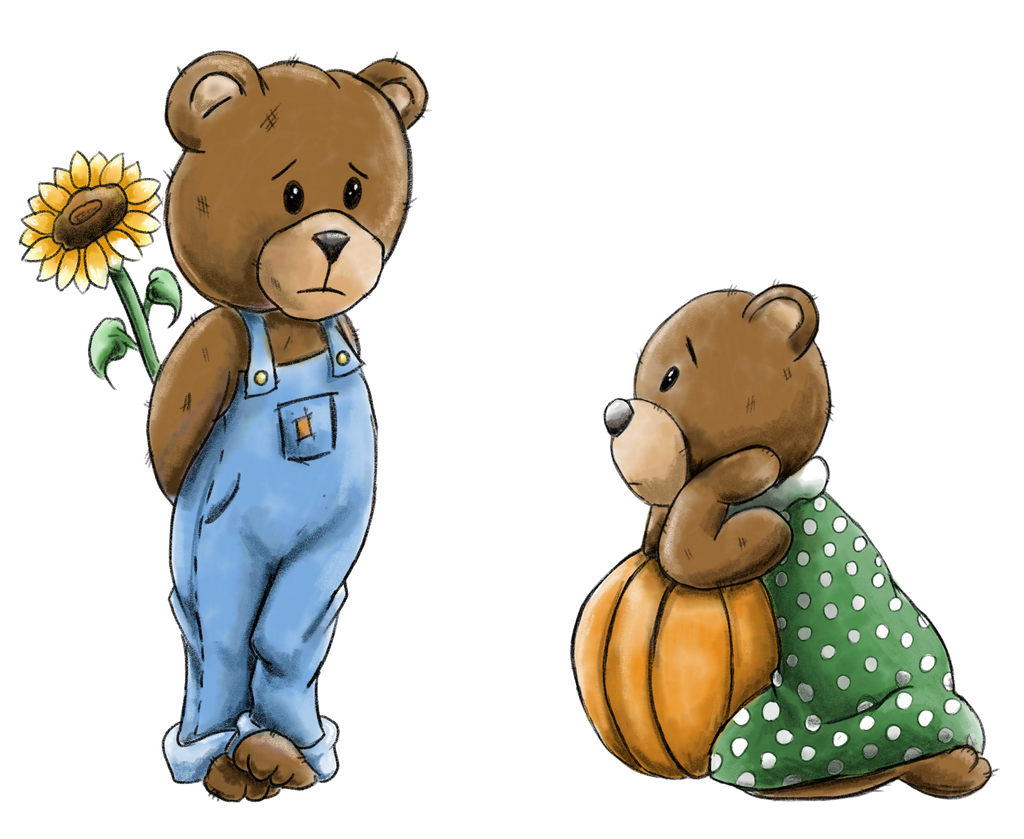 Fall Bears 3" stickers (2 pk)