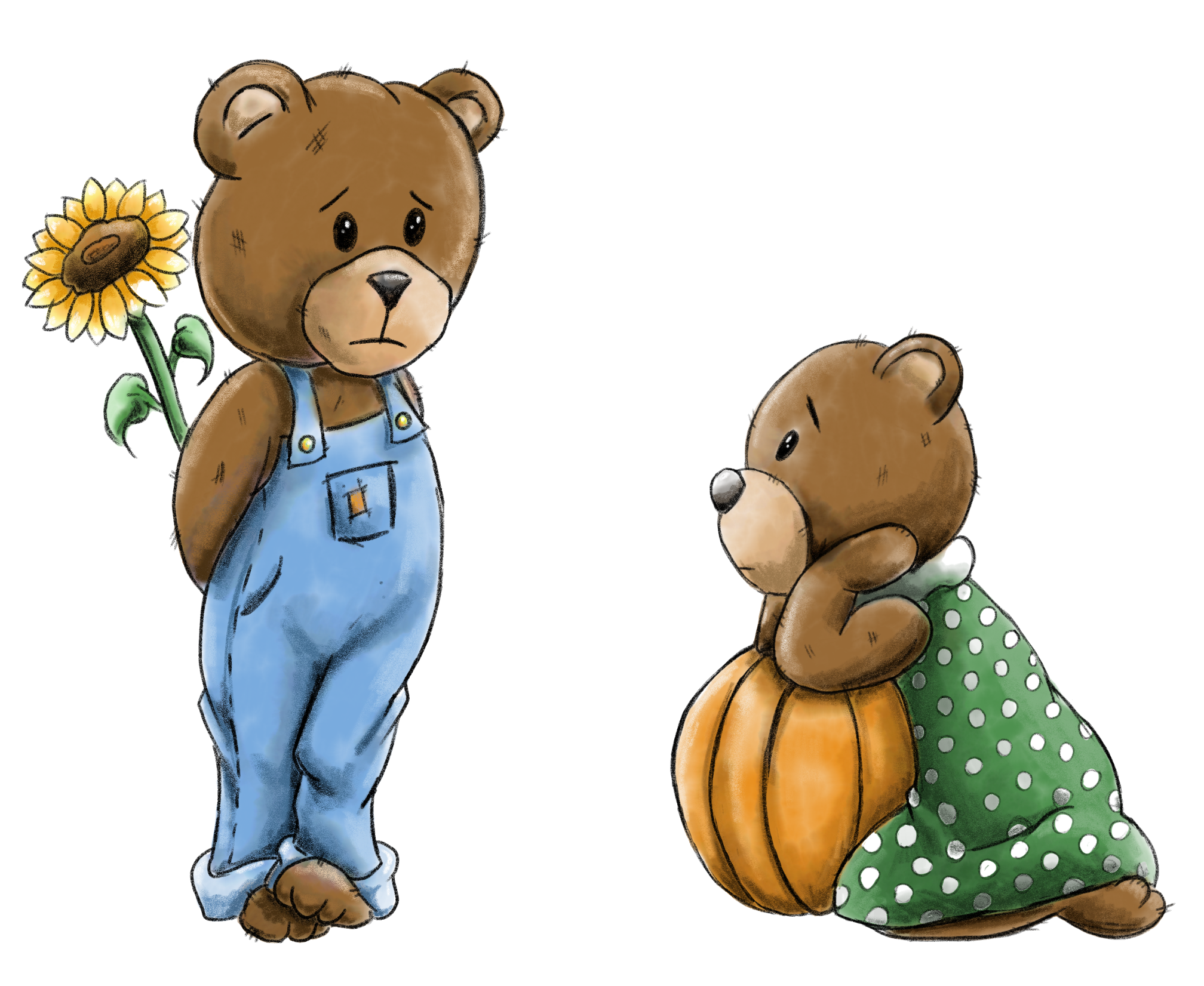Fall Bears 3" stickers (2 pk)