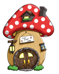 Mushroom House Sticker