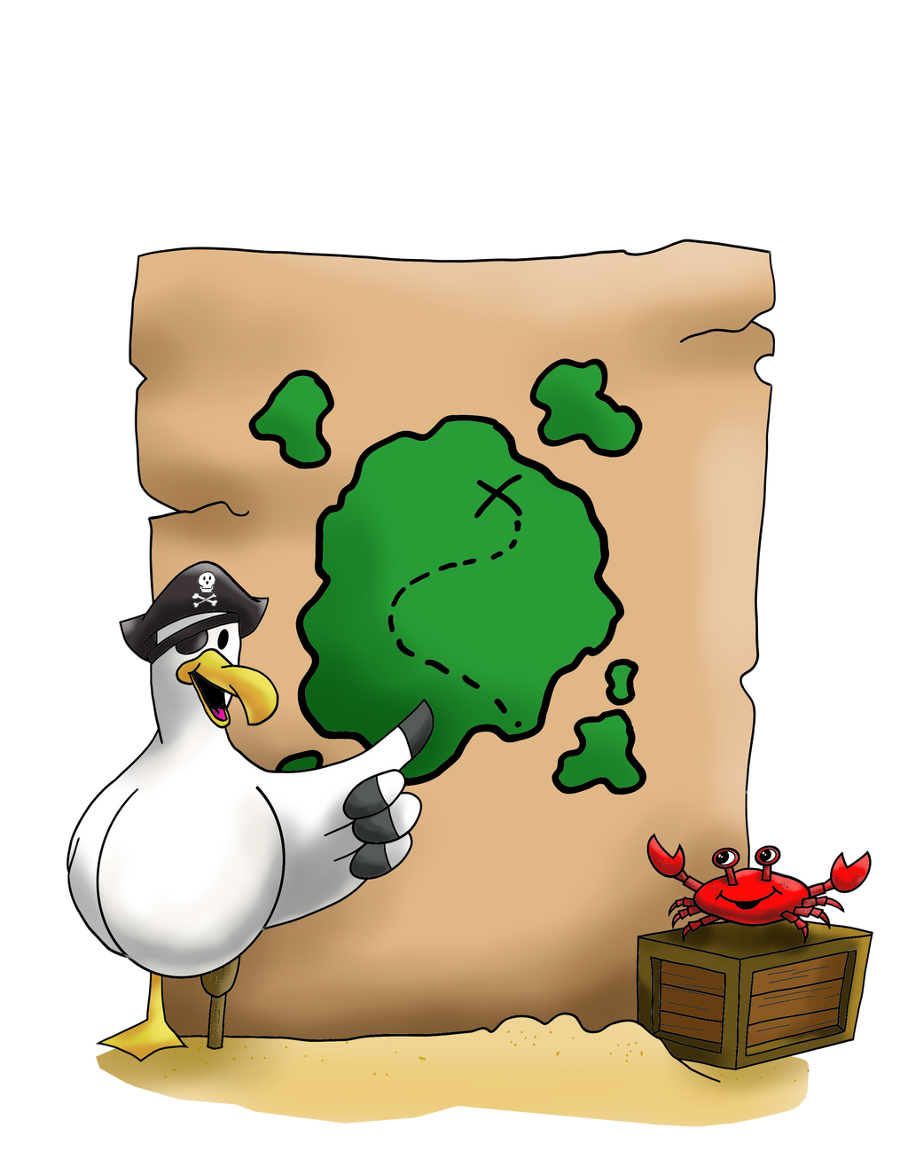 Coastal Crew treasure map Sticker