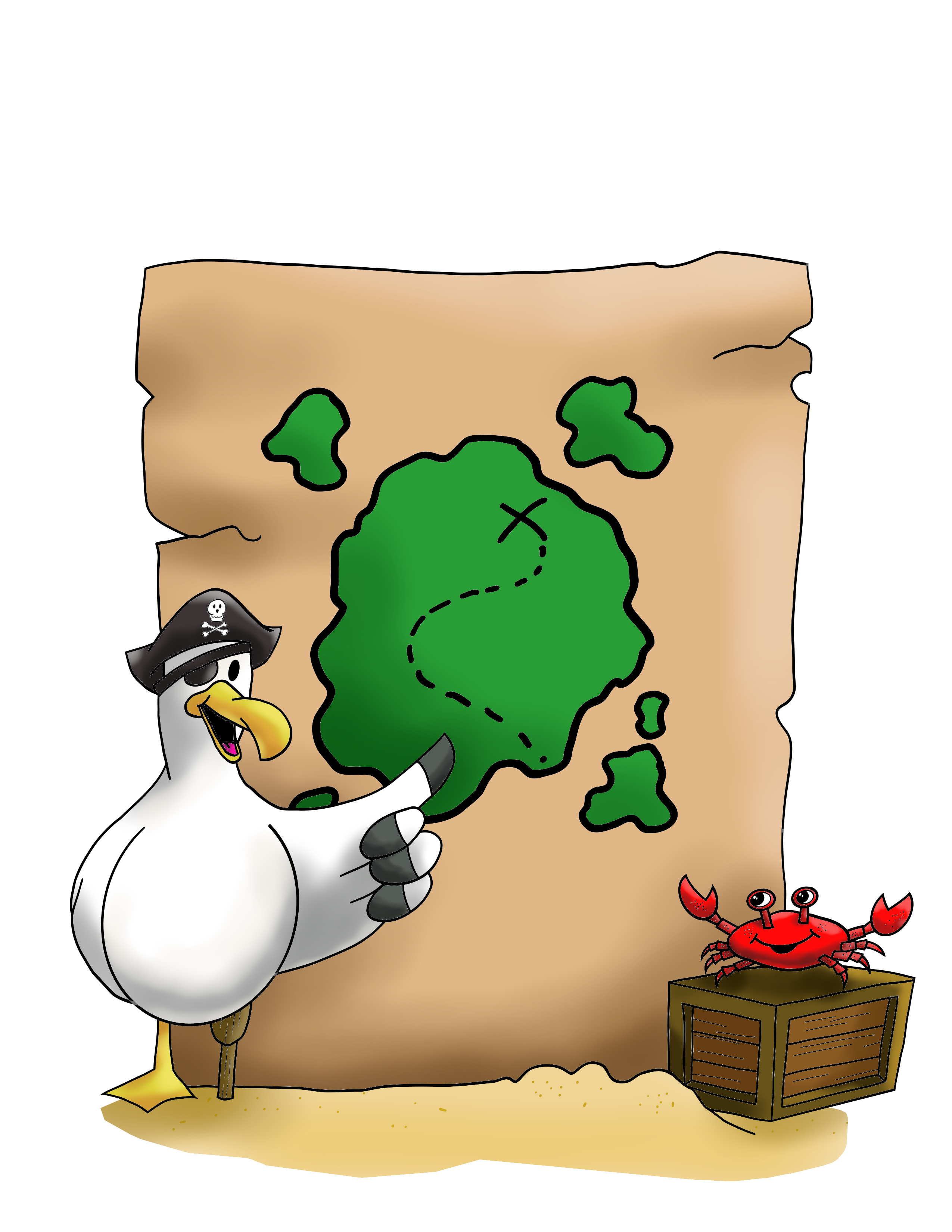 Coastal Crew treasure map Sticker