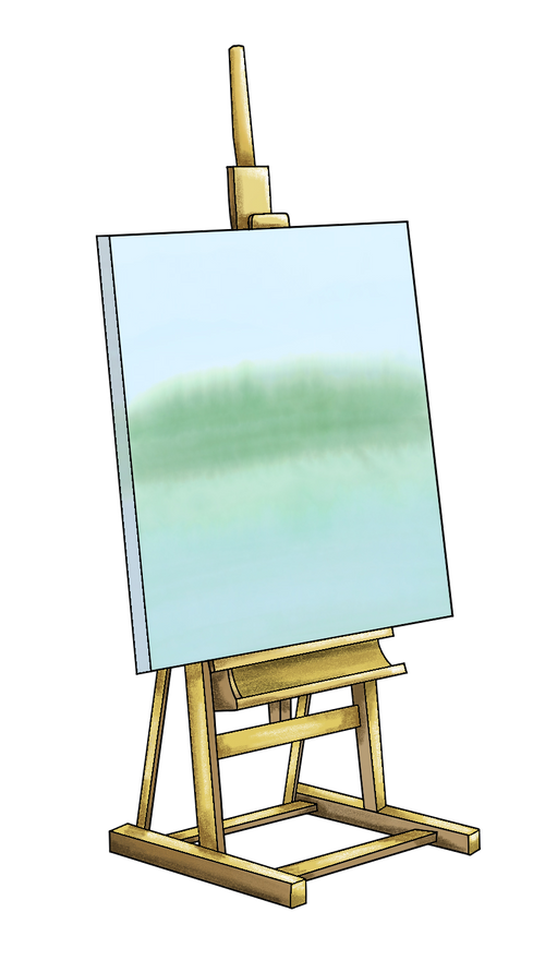 art easel sticker 3"