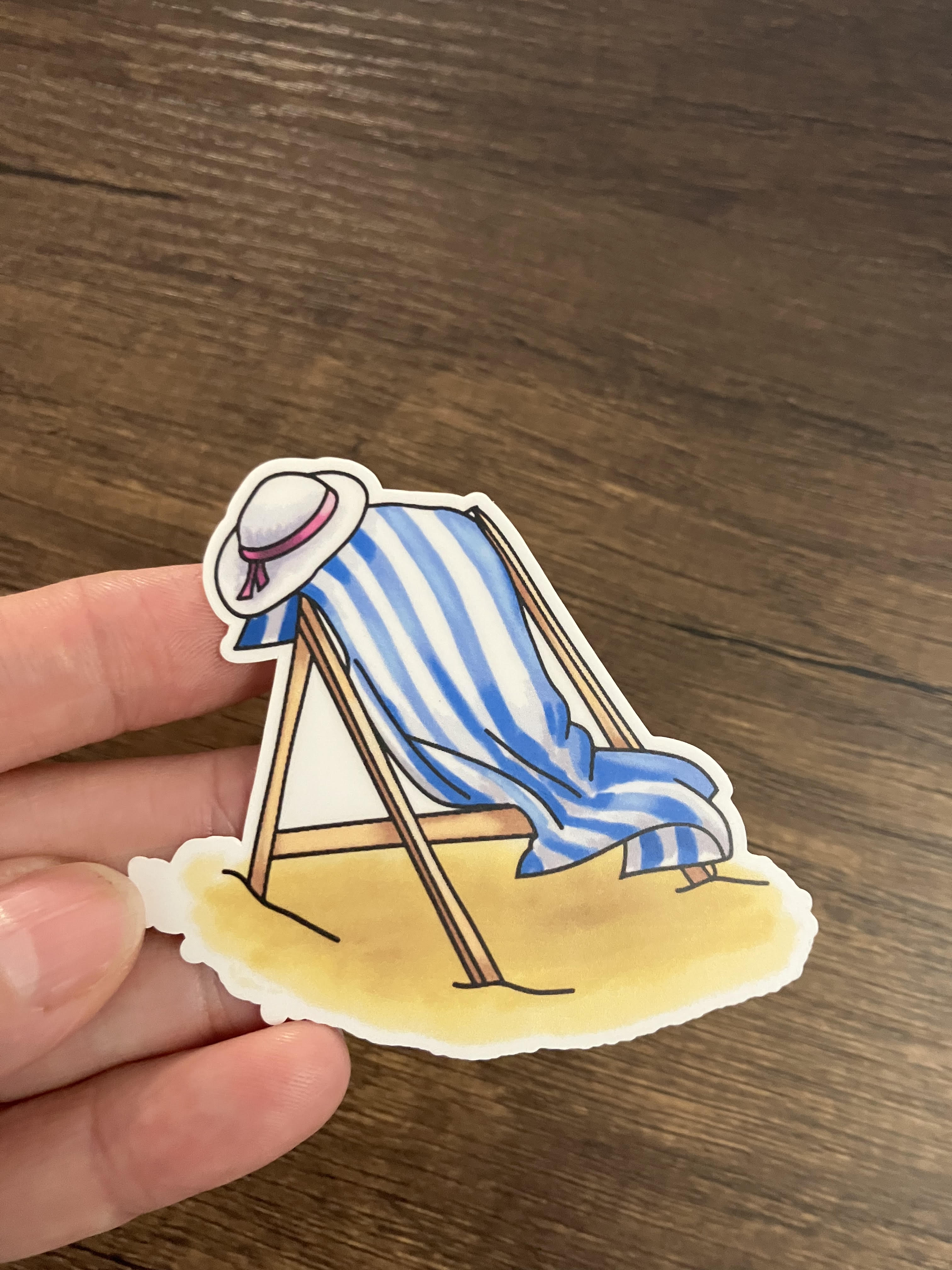 Beach Chair Sticker 3"