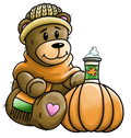 Cozy Bear with Pumpkin Latte