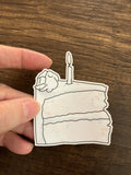 Birthday Cake Slice Sticker 3"