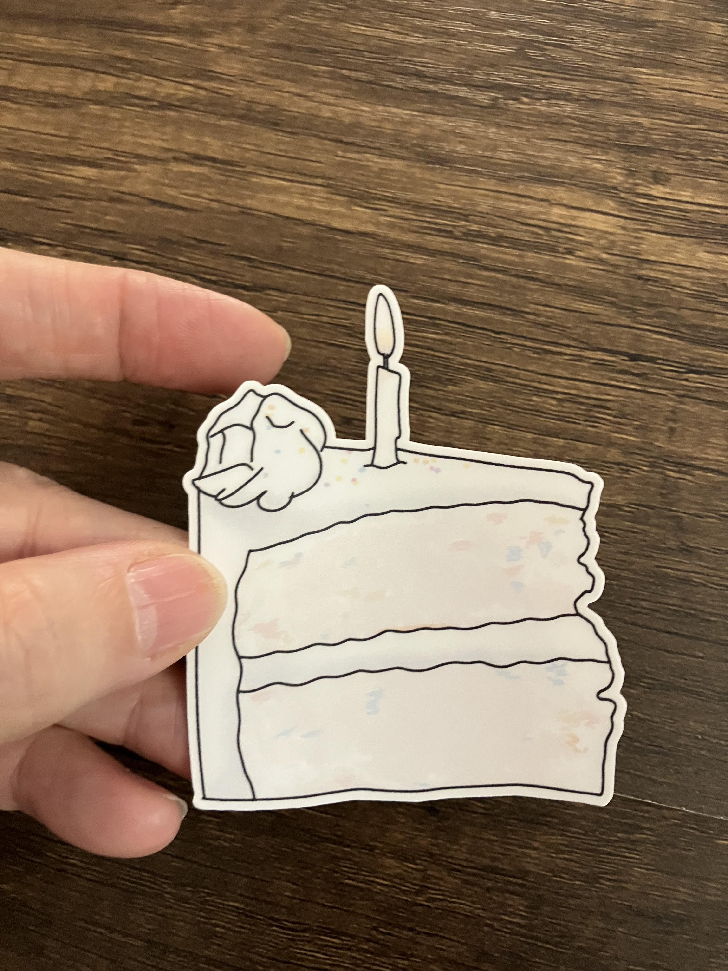 Birthday Cake Slice Sticker 3"