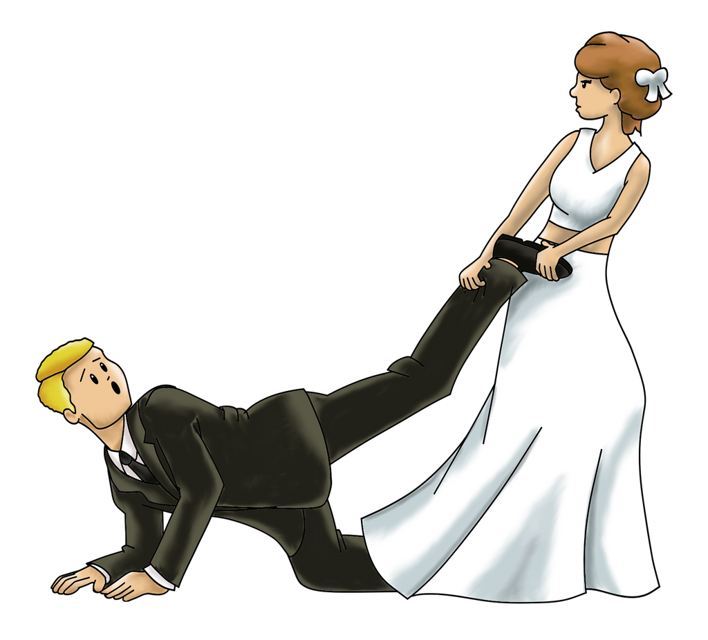 Run away groom sticker 3"