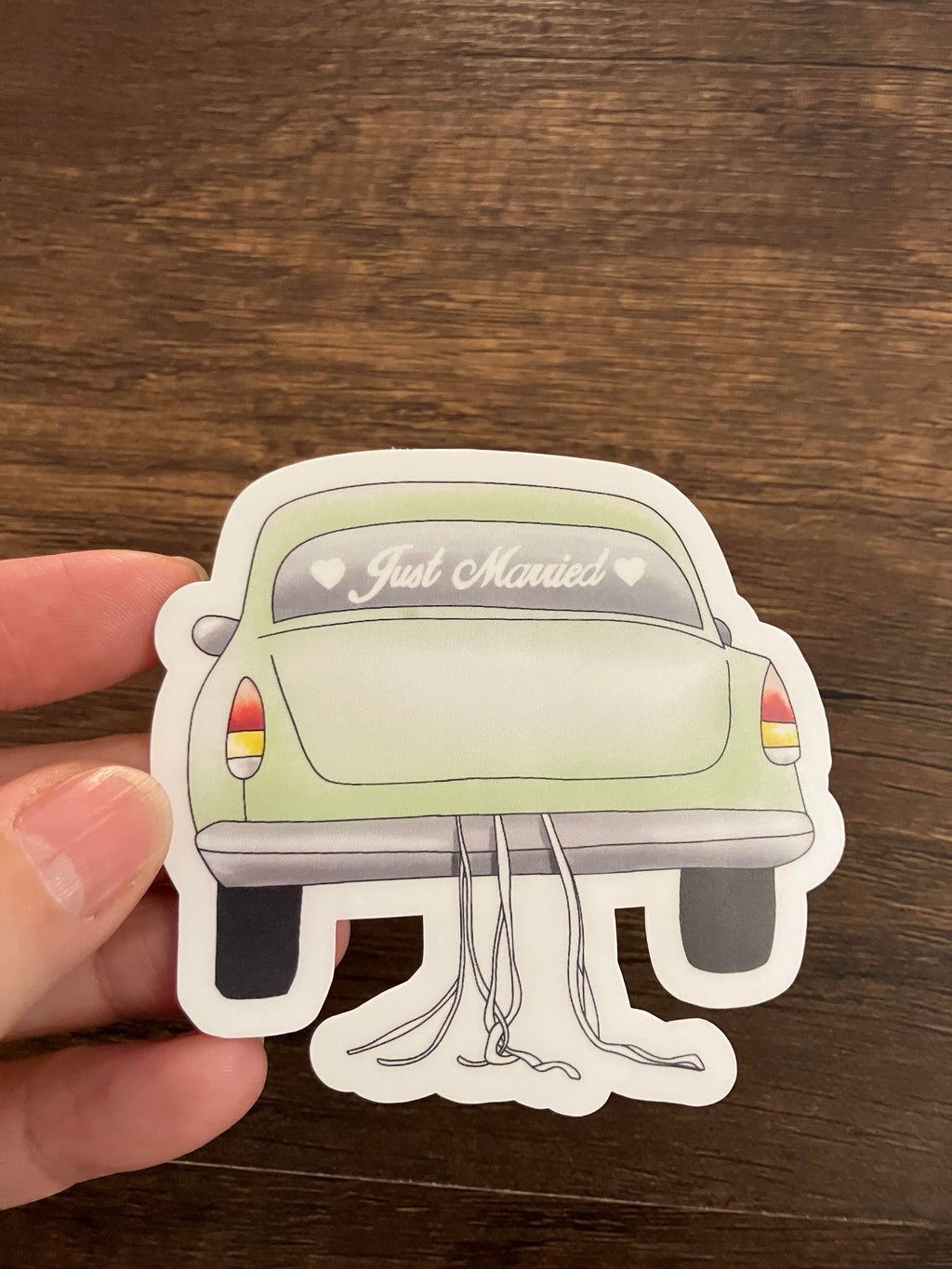 Just Married 3" Sticker
