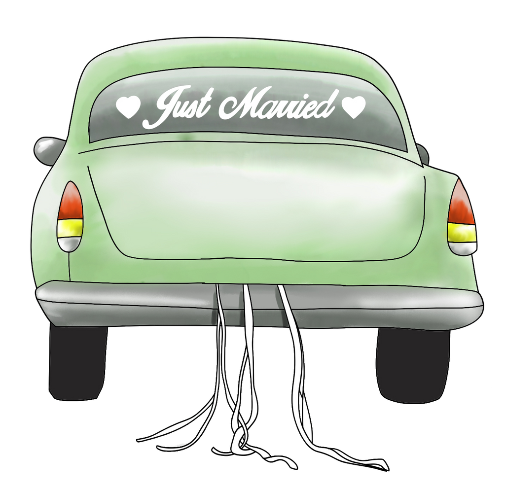 Just Married 3" Sticker