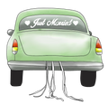 Just Married 3" Sticker