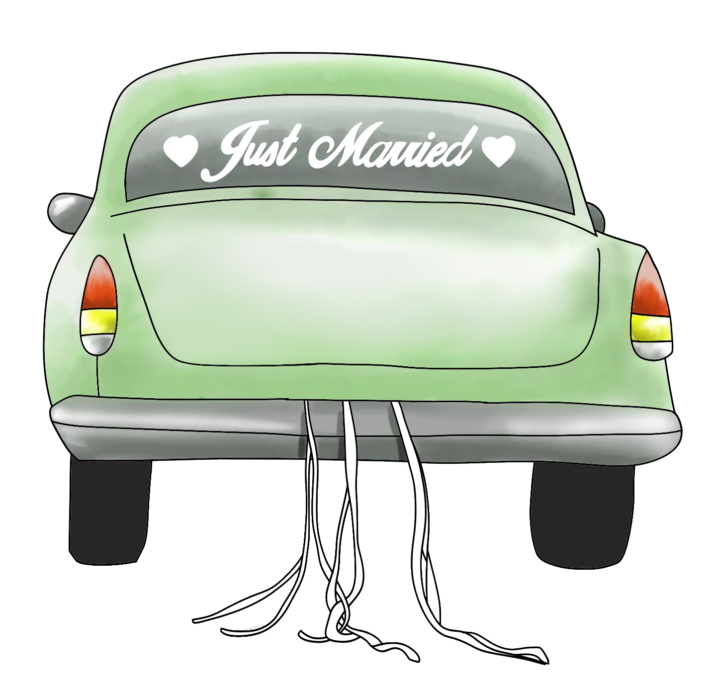 Just Married 3" Sticker