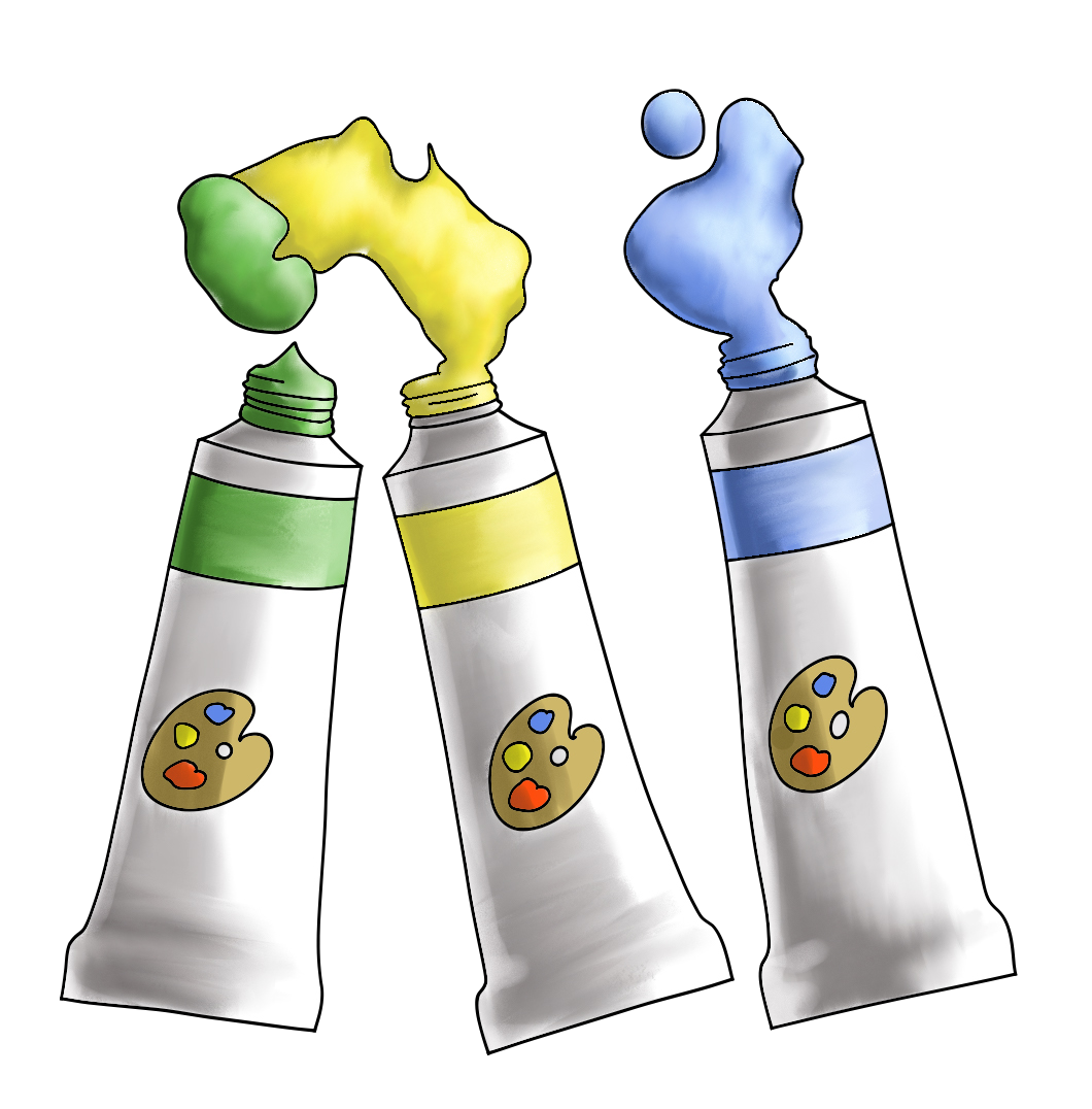 art paint tubes sticker 3"