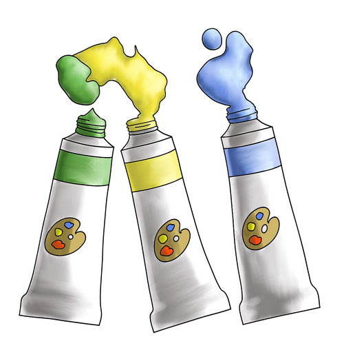 art paint tubes sticker 3"