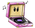Cartoon Record Player Sticker