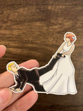 Run away groom sticker 3"