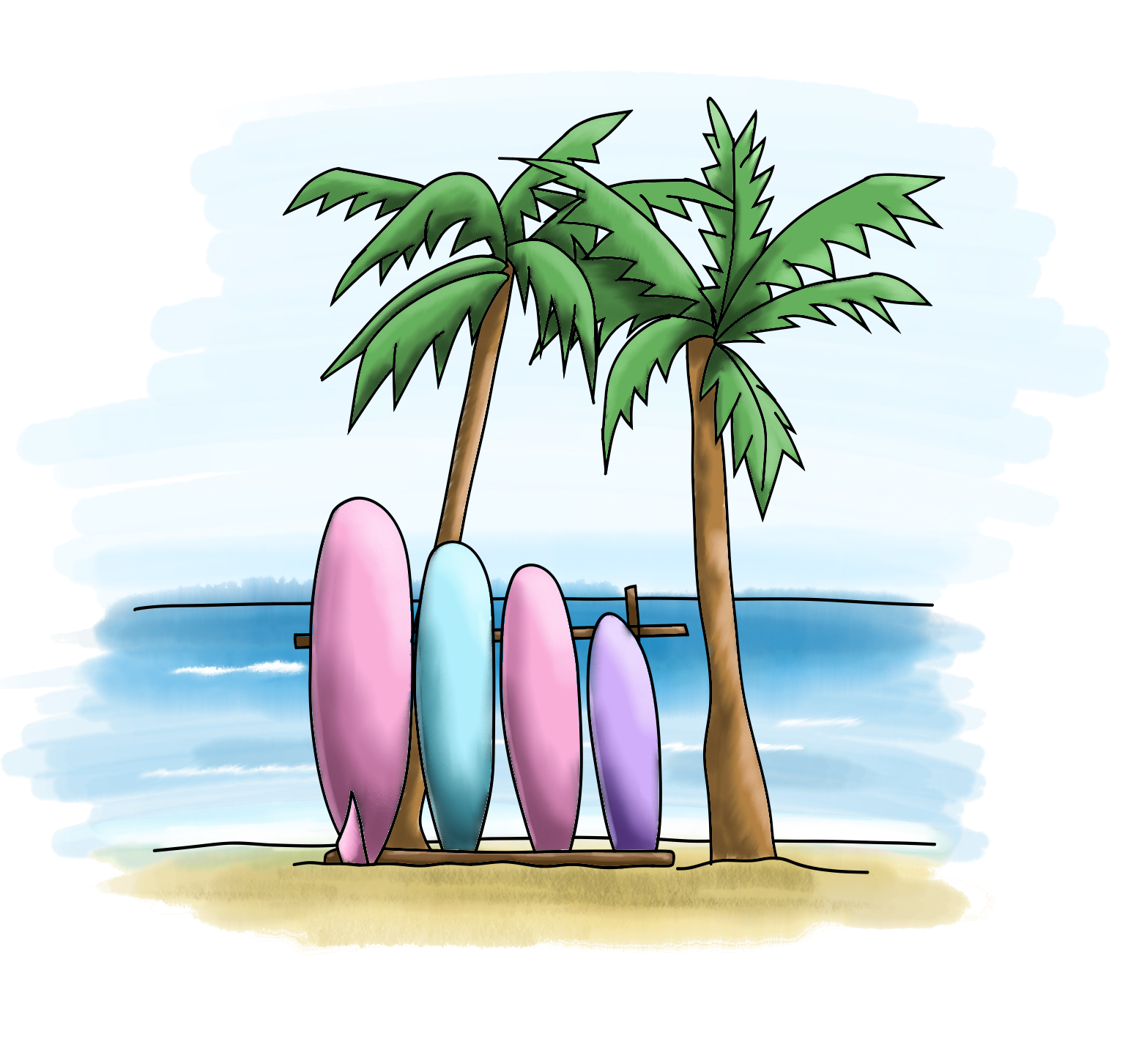Surfboards Sticker 3"