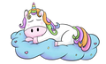 Unicorn Sleeping on Cloud