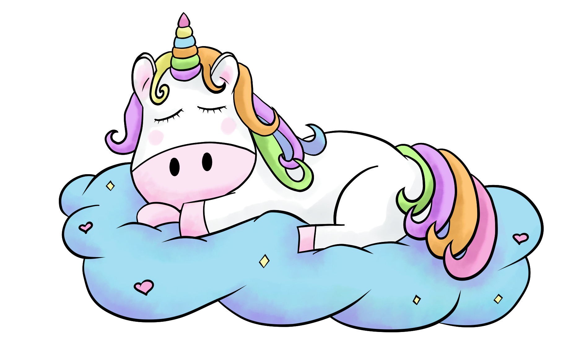 Unicorn Sleeping on Cloud