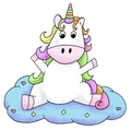 Unicorn Setting on Cloud Sticker