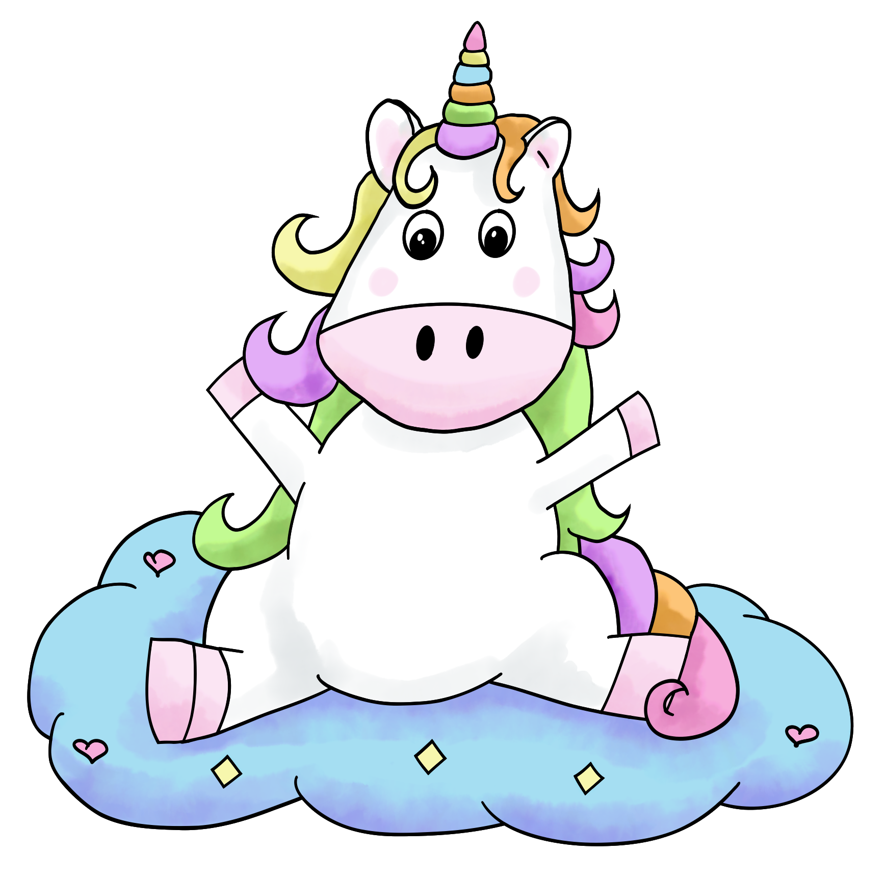 Unicorn Setting on Cloud Sticker