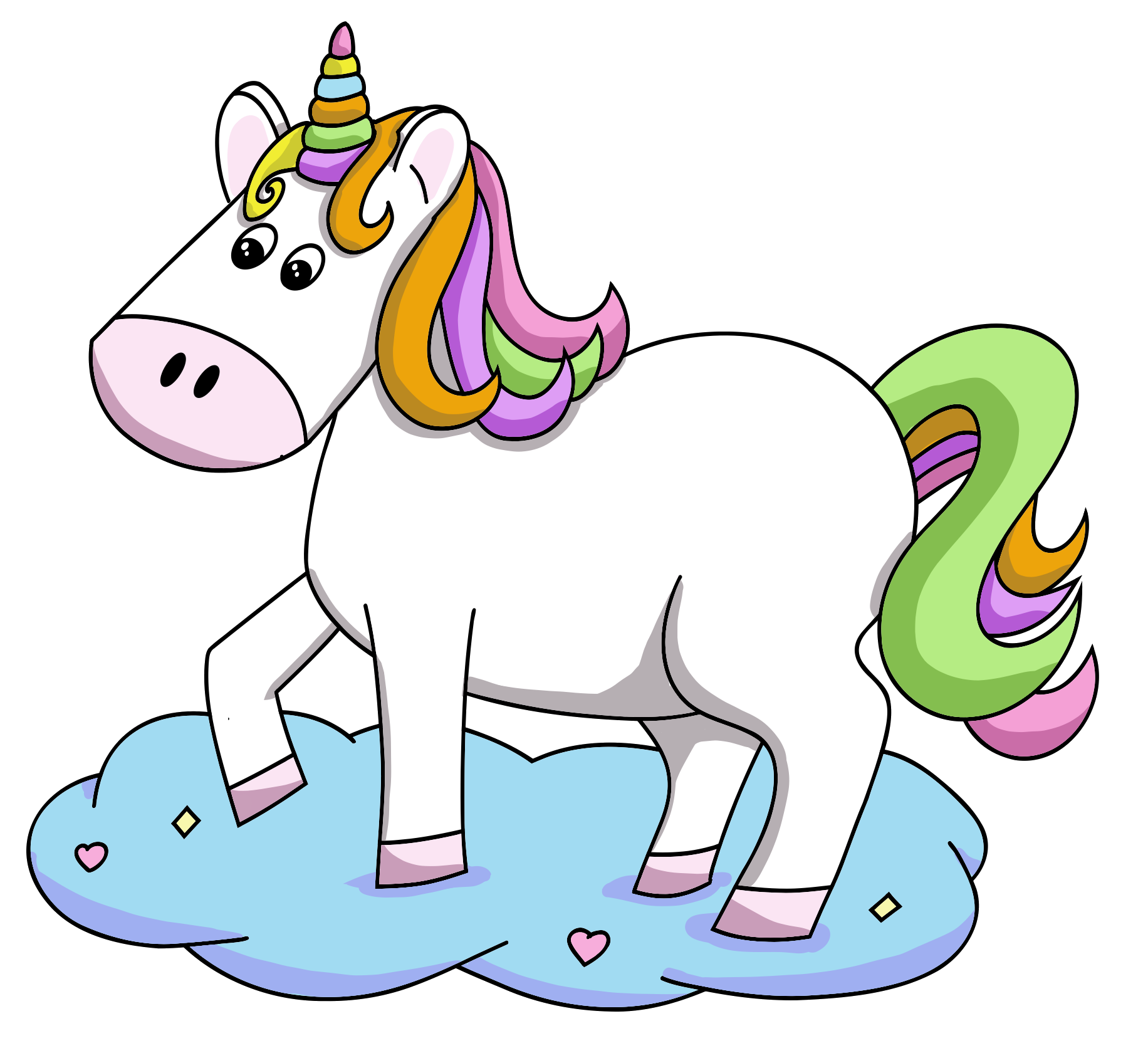 Unicorn Standing on Cloud Sticker