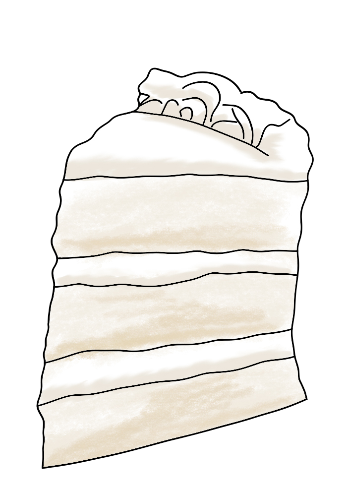 wedding cake slice sticker 3"