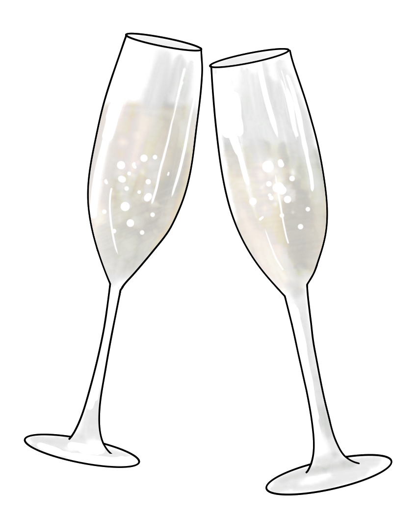 wedding glasses sticker