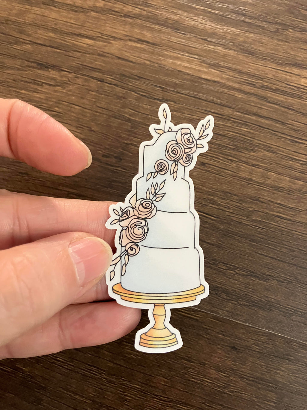 Wedding cake sticker 3"