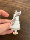 Wedding cake sticker 3"