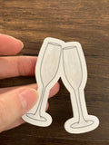wedding glasses sticker